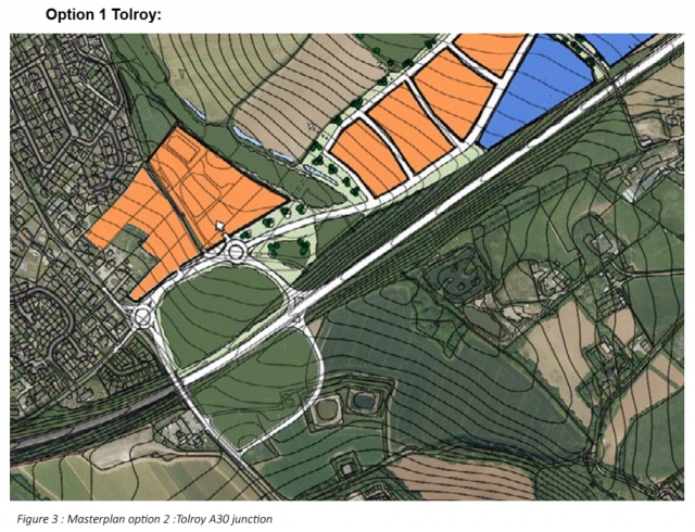 Option 1 Tolroy: Figure 3 : Masterplan option 2 :Tolroy A30 junction